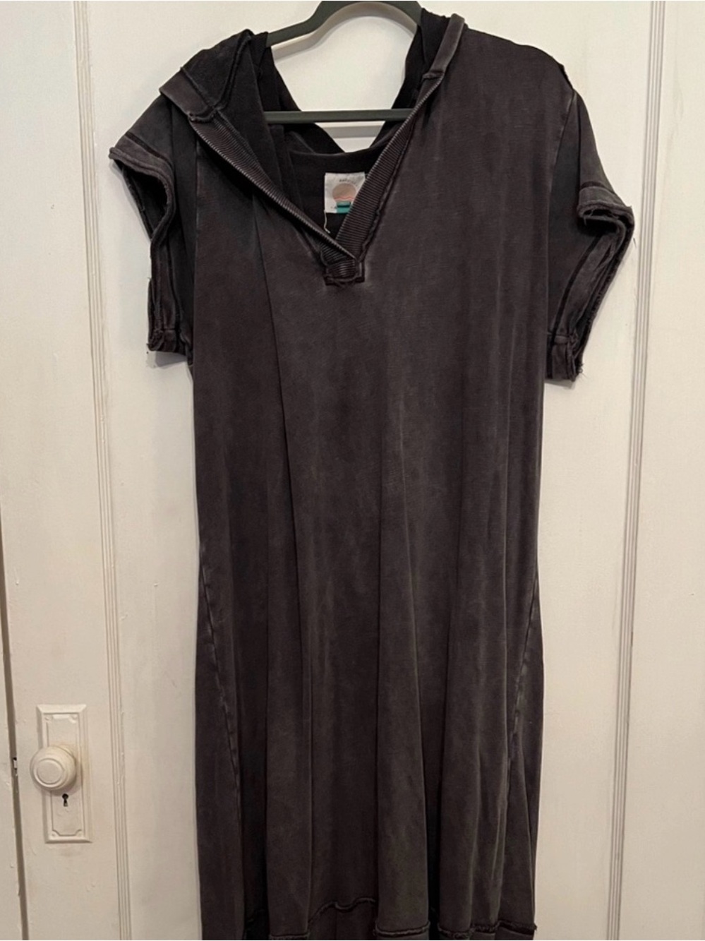 Anthropologie Gray Hooded Maxi Dress